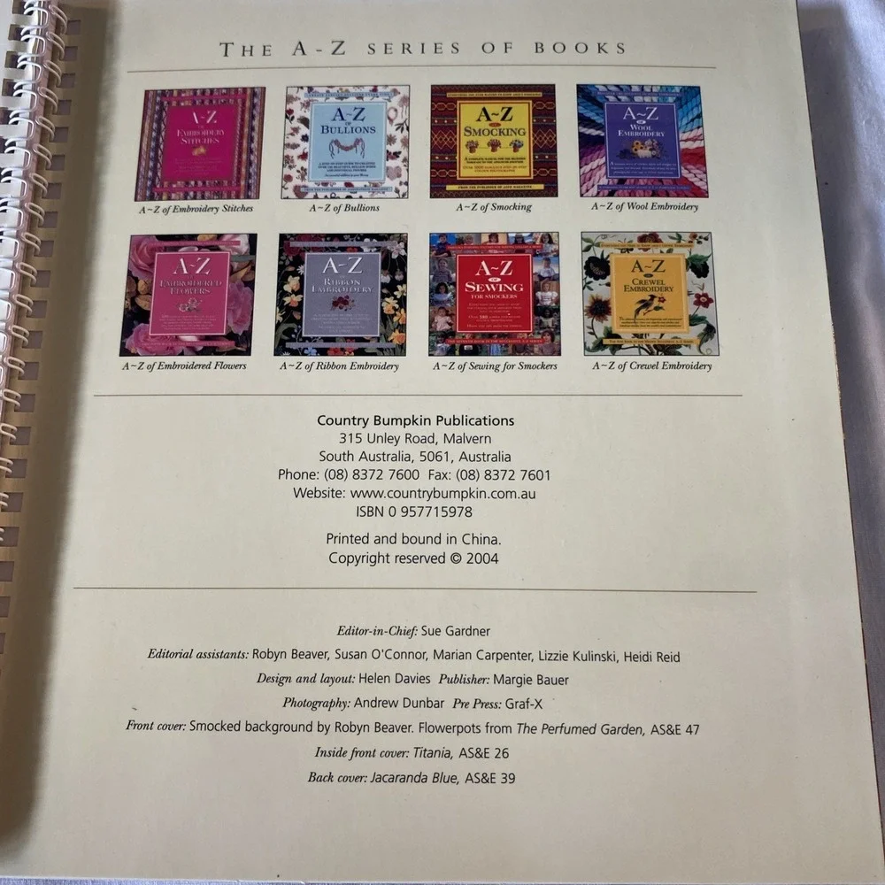 A-Z of Smocking by Country Bumpkin Publications